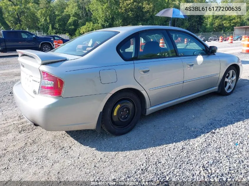 2007 Subaru Legacy 2.5I VIN: 4S3BL616177200635 Lot: 40117069