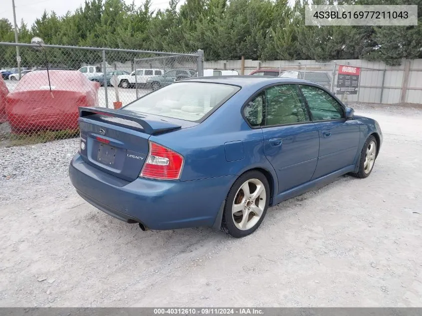 2007 Subaru Legacy 2.5I VIN: 4S3BL616977211043 Lot: 40312610