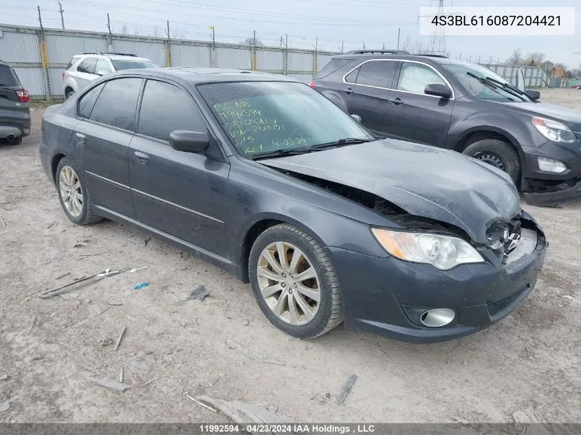 2008 Subaru Legacy VIN: 4S3BL616087204421 Lot: 11992594