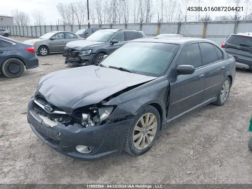 2008 Subaru Legacy VIN: 4S3BL616087204421 Lot: 11992594