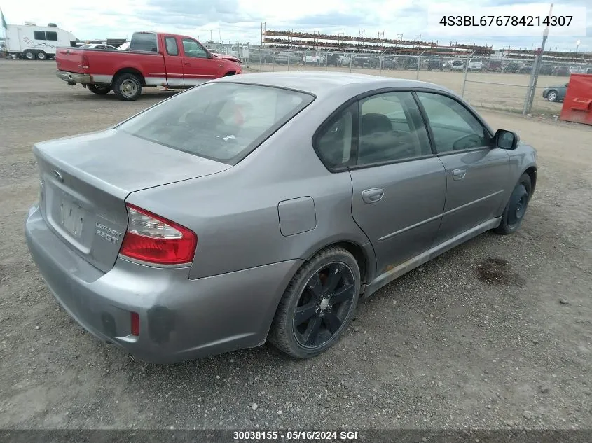 4S3BL676784214307 2008 Subaru Legacy Gt Limited