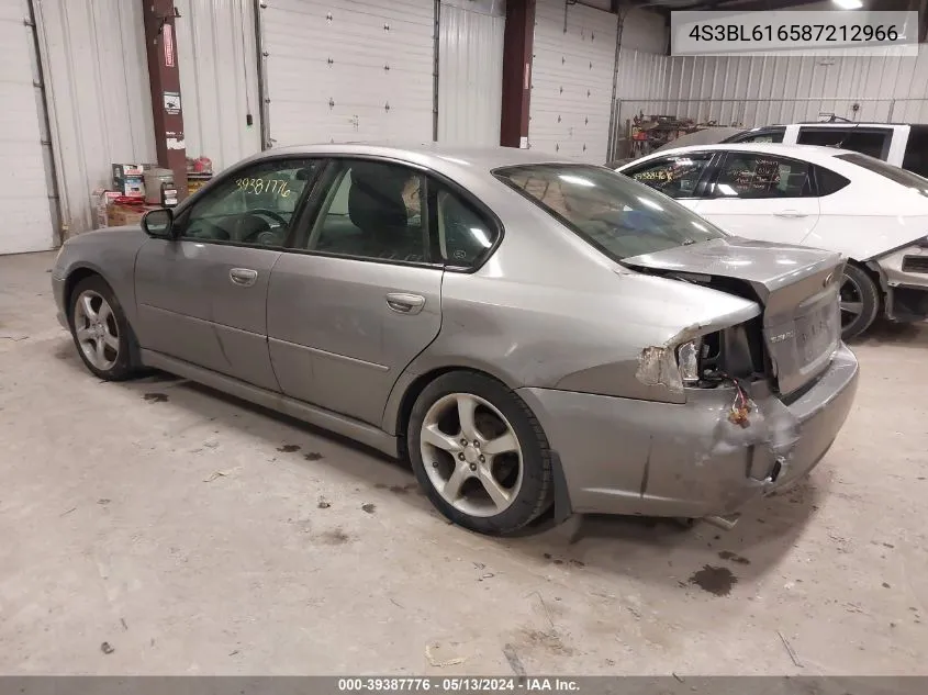 2008 Subaru Legacy 2.5I VIN: 4S3BL616587212966 Lot: 39387776