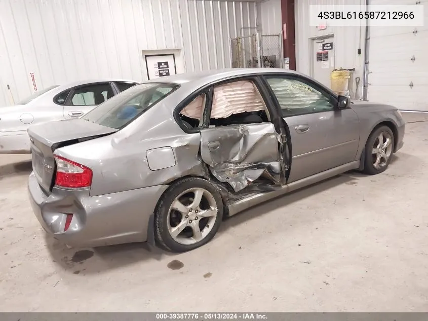 4S3BL616587212966 2008 Subaru Legacy 2.5I