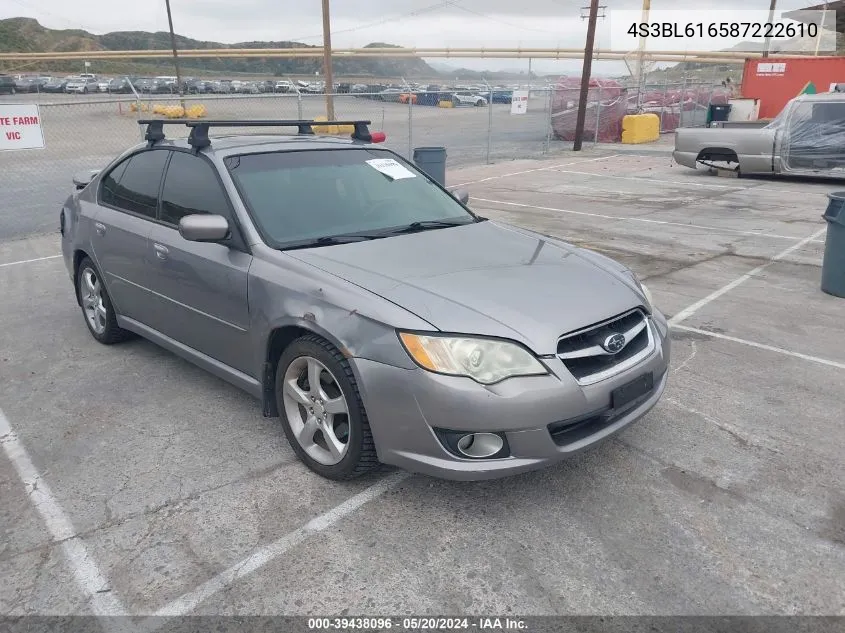 4S3BL616587222610 2008 Subaru Legacy 2.5I