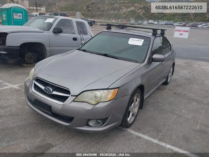 4S3BL616587222610 2008 Subaru Legacy 2.5I