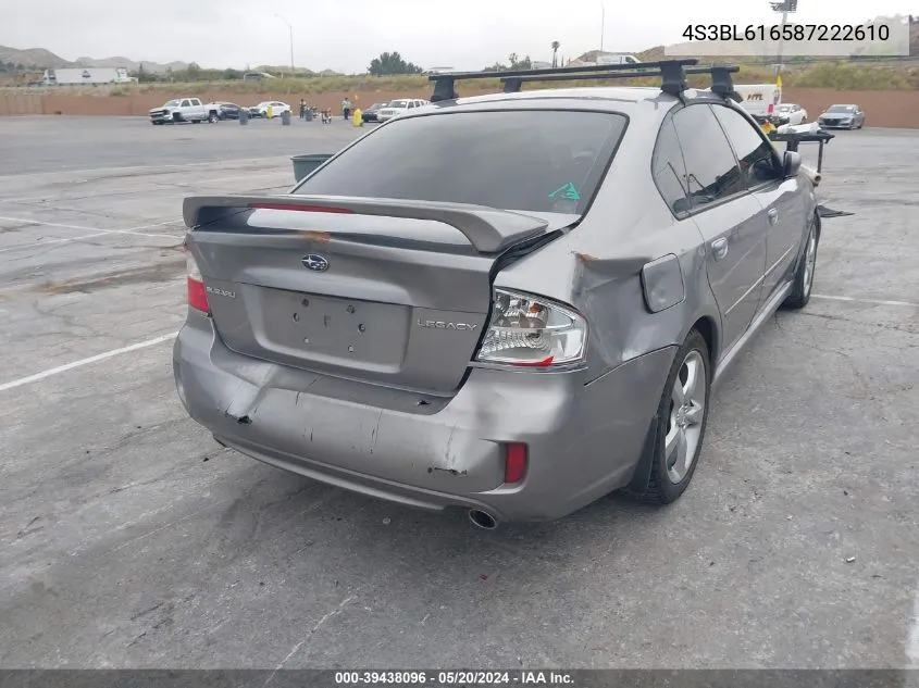 4S3BL616587222610 2008 Subaru Legacy 2.5I