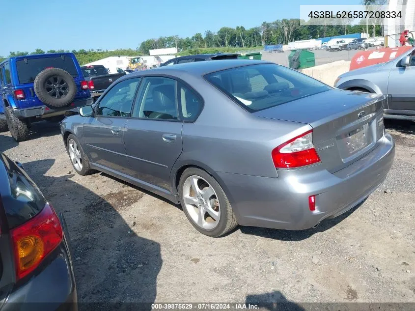 2008 Subaru Legacy 2.5I Limited VIN: 4S3BL626587208334 Lot: 39875529