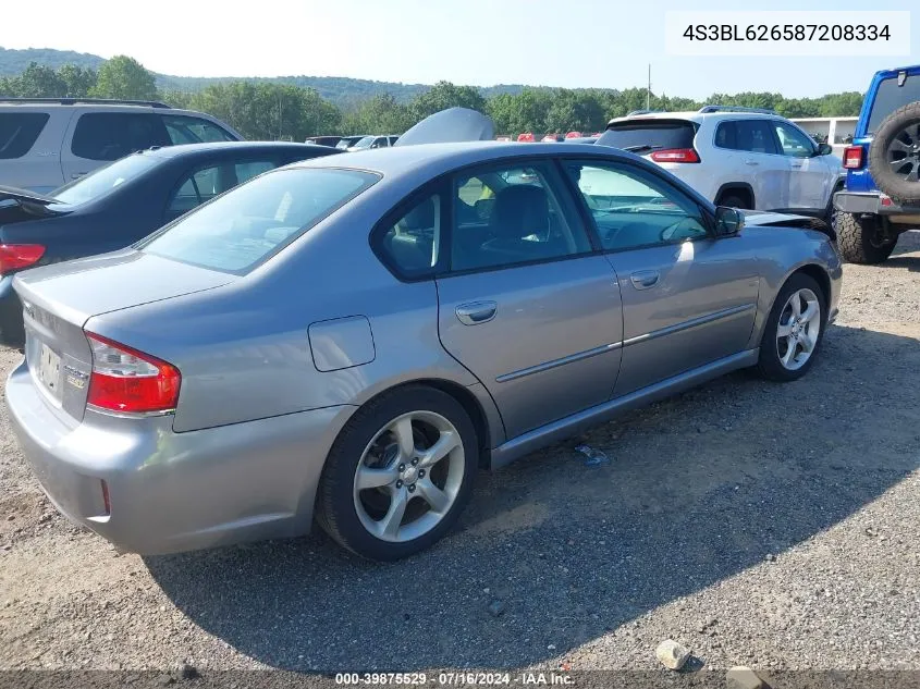 2008 Subaru Legacy 2.5I Limited VIN: 4S3BL626587208334 Lot: 39875529