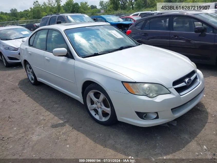 2008 Subaru Legacy 2.5I VIN: 4S3BL616287219907 Lot: 39986194