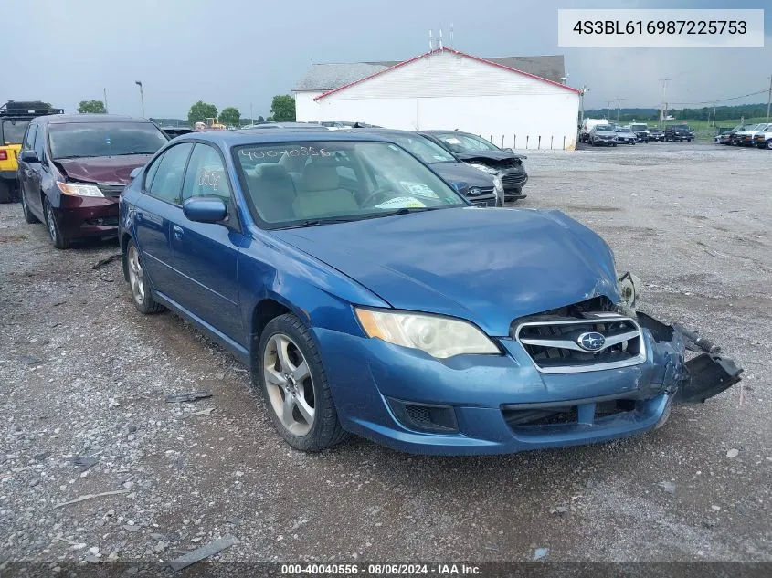 2008 Subaru Legacy 2.5I VIN: 4S3BL616987225753 Lot: 40040556