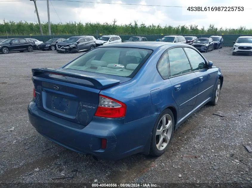 2008 Subaru Legacy 2.5I VIN: 4S3BL616987225753 Lot: 40040556