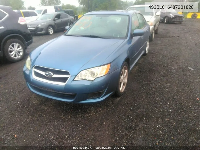 2008 Subaru Legacy 2.5I VIN: 4S3BL616487201828 Lot: 40044077