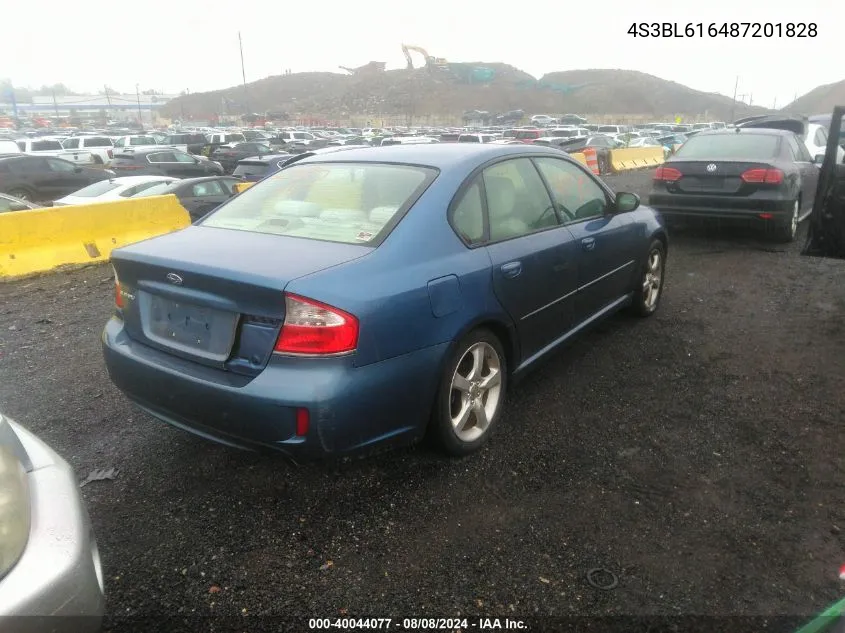 2008 Subaru Legacy 2.5I VIN: 4S3BL616487201828 Lot: 40044077