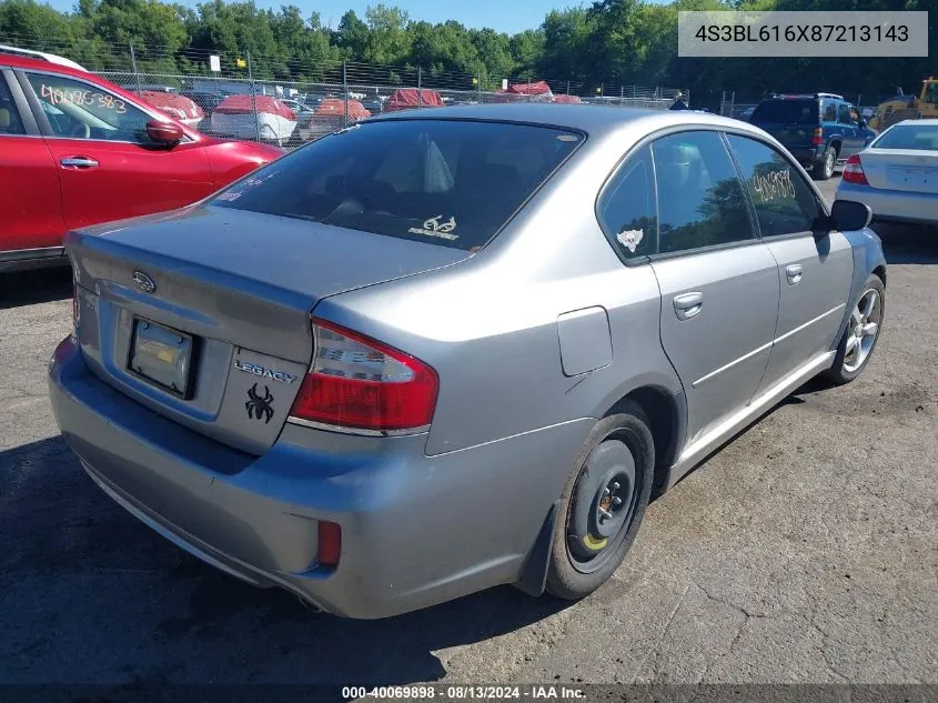 4S3BL616X87213143 2008 Subaru Legacy 2.5I