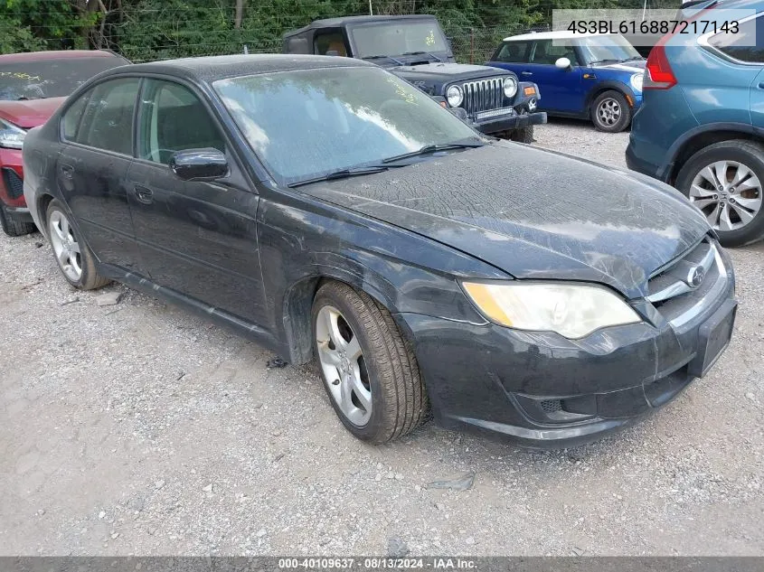 2008 Subaru Legacy 2.5I VIN: 4S3BL616887217143 Lot: 40109637