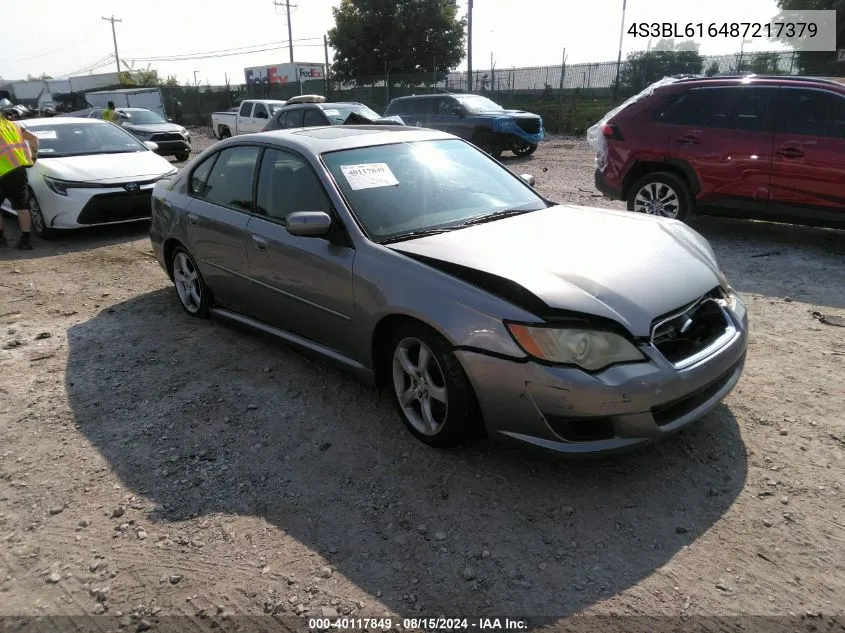 4S3BL616487217379 2008 Subaru Legacy 2.5I