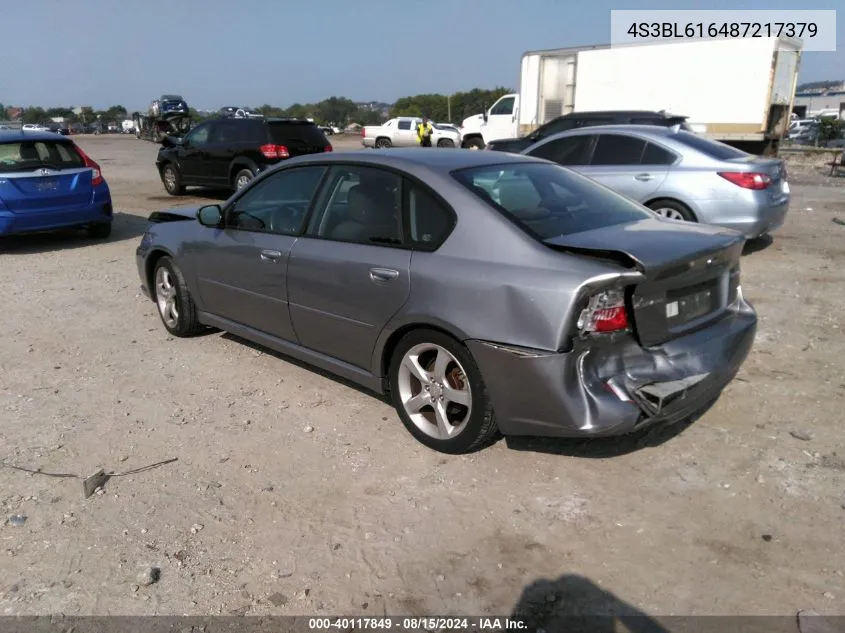 2008 Subaru Legacy 2.5I VIN: 4S3BL616487217379 Lot: 40117849