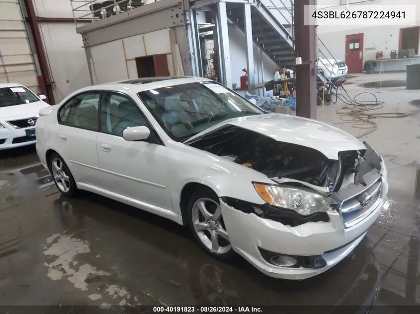 2008 Subaru Legacy 2.5I Limited VIN: 4S3BL626787224941 Lot: 40191823