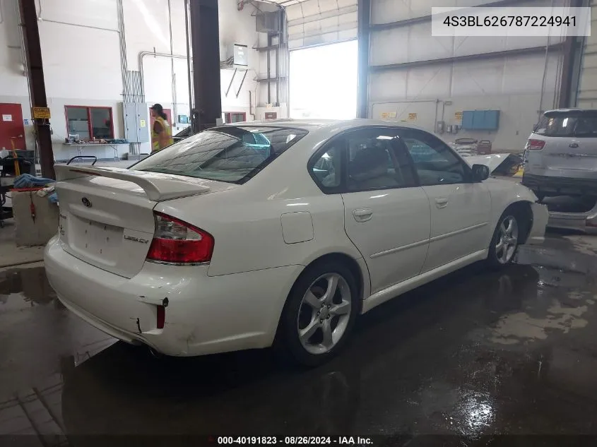 4S3BL626787224941 2008 Subaru Legacy 2.5I Limited