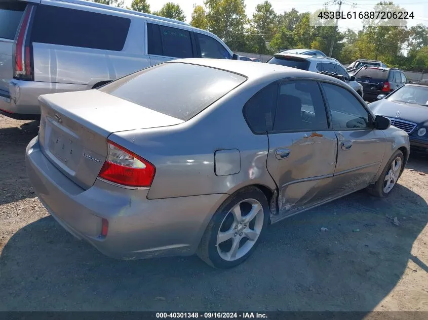 4S3BL616887206224 2008 Subaru Legacy 2.5I