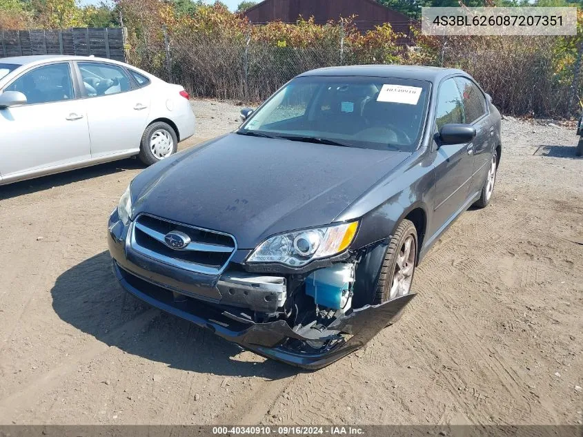 4S3BL626087207351 2008 Subaru Legacy 2.5I Limited