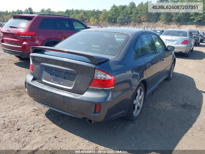 2008 Subaru Legacy 2.5I Limited VIN: 4S3BL626087207351 Lot: 40340910