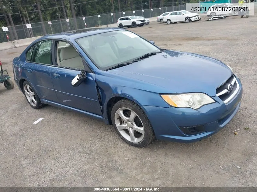 2008 Subaru Legacy 2.5I VIN: 4S3BL616087203298 Lot: 40363664