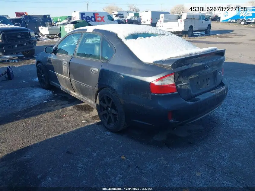 4S3BL626787227158 2008 Subaru Legacy 2.5I Limited