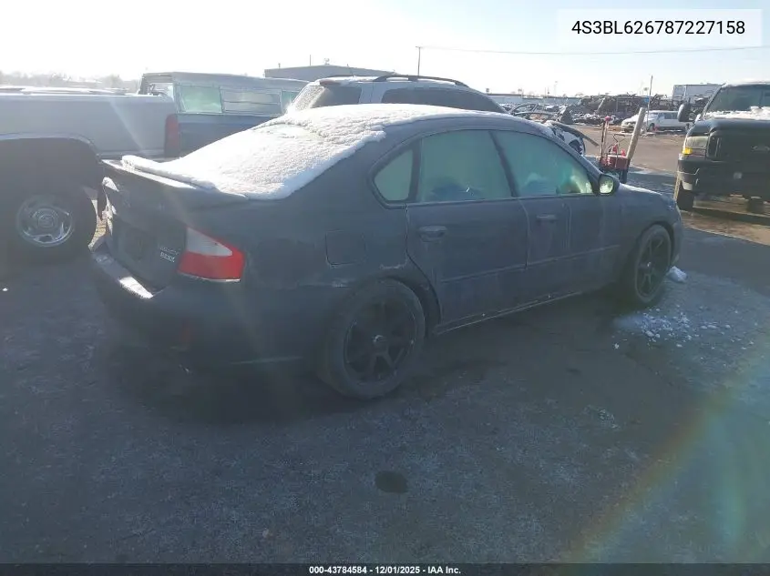 4S3BL626787227158 2008 Subaru Legacy 2.5I Limited