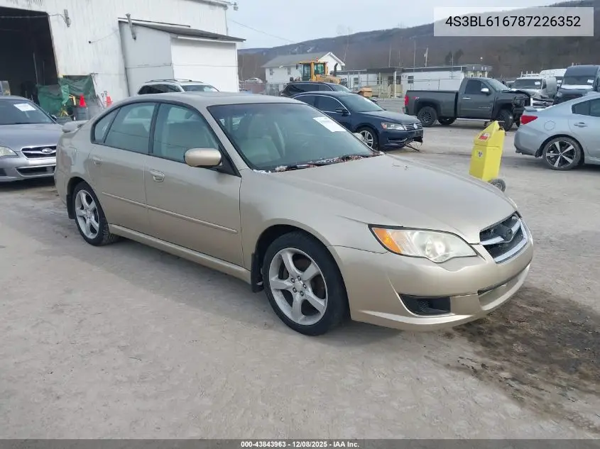 4S3BL616787226352 2008 Subaru Legacy 2.5I