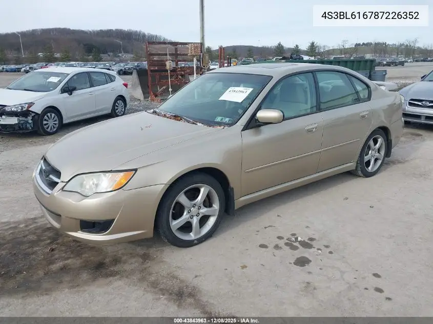 4S3BL616787226352 2008 Subaru Legacy 2.5I