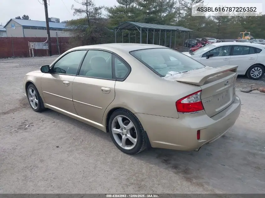 4S3BL616787226352 2008 Subaru Legacy 2.5I