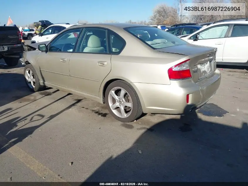 4S3BL616987226904 2008 Subaru Legacy 2.5I