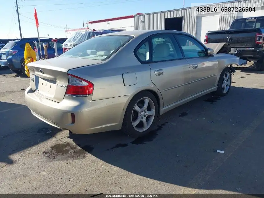 4S3BL616987226904 2008 Subaru Legacy 2.5I
