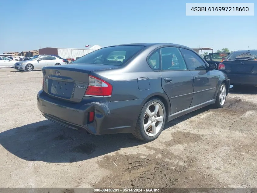 2009 Subaru Legacy 2.5I VIN: 4S3BL616997218660 Lot: 39430281