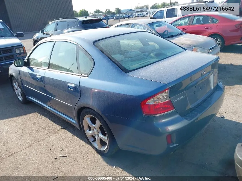 4S3BL616497216542 2009 Subaru Legacy 2.5I