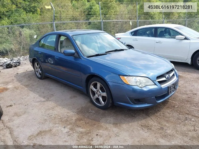 2009 Subaru Legacy 2.5I VIN: 4S3BL616197218281 Lot: 40042234