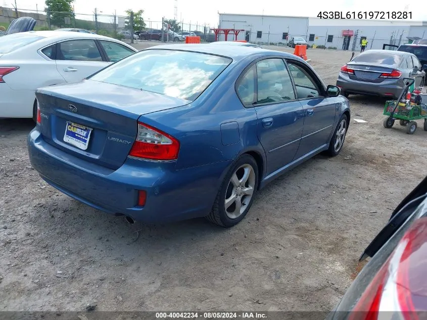 2009 Subaru Legacy 2.5I VIN: 4S3BL616197218281 Lot: 40042234