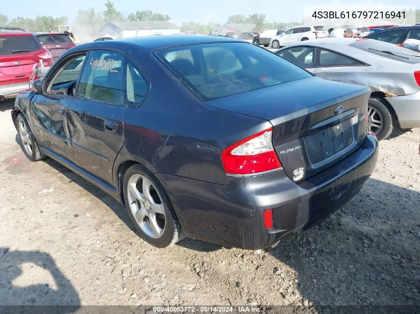 2009 Subaru Legacy 2.5I VIN: 4S3BL616797216941 Lot: 40063772