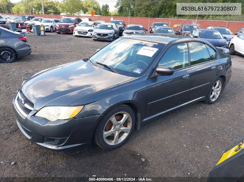 2009 Subaru Legacy 2.5I VIN: 4S3BL616797230807 Lot: 40090486