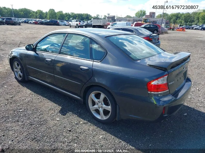 2009 Subaru Legacy 2.5I VIN: 4S3BL616797230807 Lot: 40090486