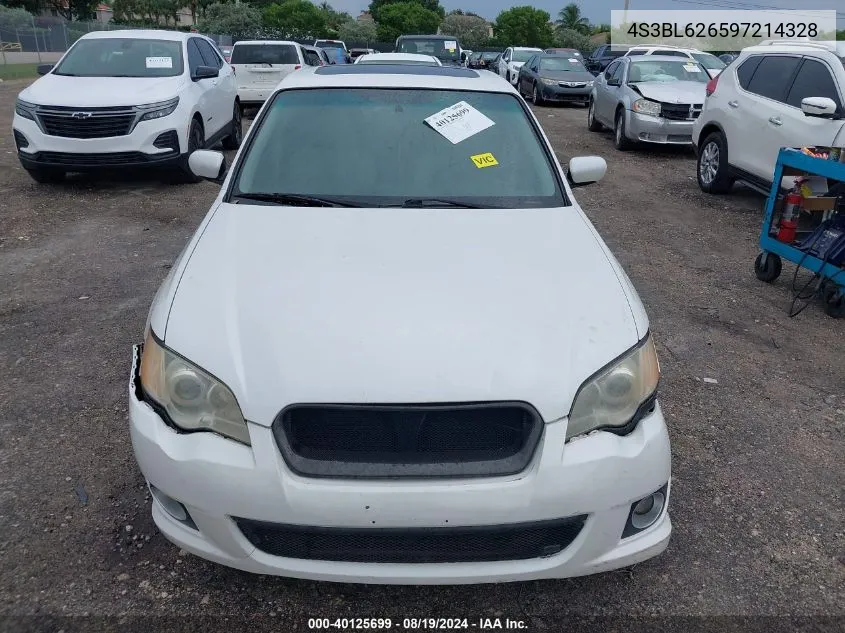 4S3BL626597214328 2009 Subaru Legacy 2.5I Limited