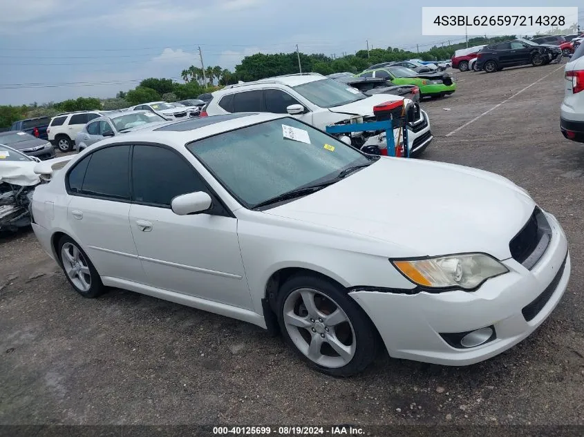 4S3BL626597214328 2009 Subaru Legacy 2.5I Limited