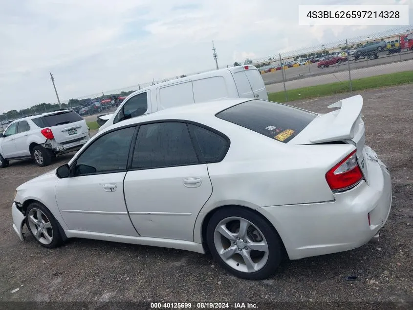 4S3BL626597214328 2009 Subaru Legacy 2.5I Limited