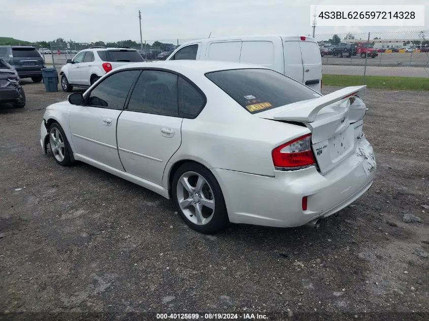 2009 Subaru Legacy 2.5I Limited VIN: 4S3BL626597214328 Lot: 40125699