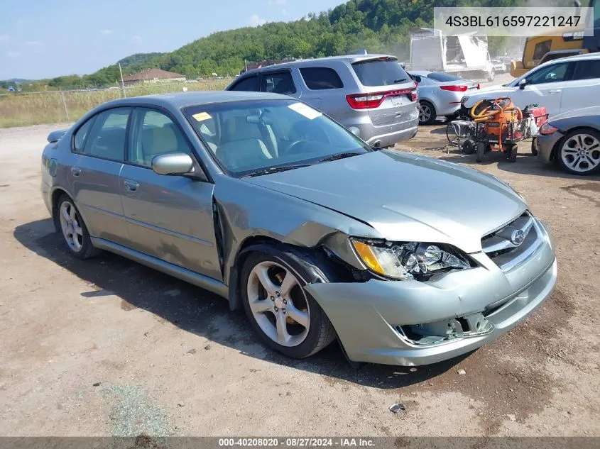 2009 Subaru Legacy 2.5I VIN: 4S3BL616597221247 Lot: 40208020