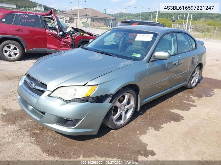 2009 Subaru Legacy 2.5I VIN: 4S3BL616597221247 Lot: 40208020