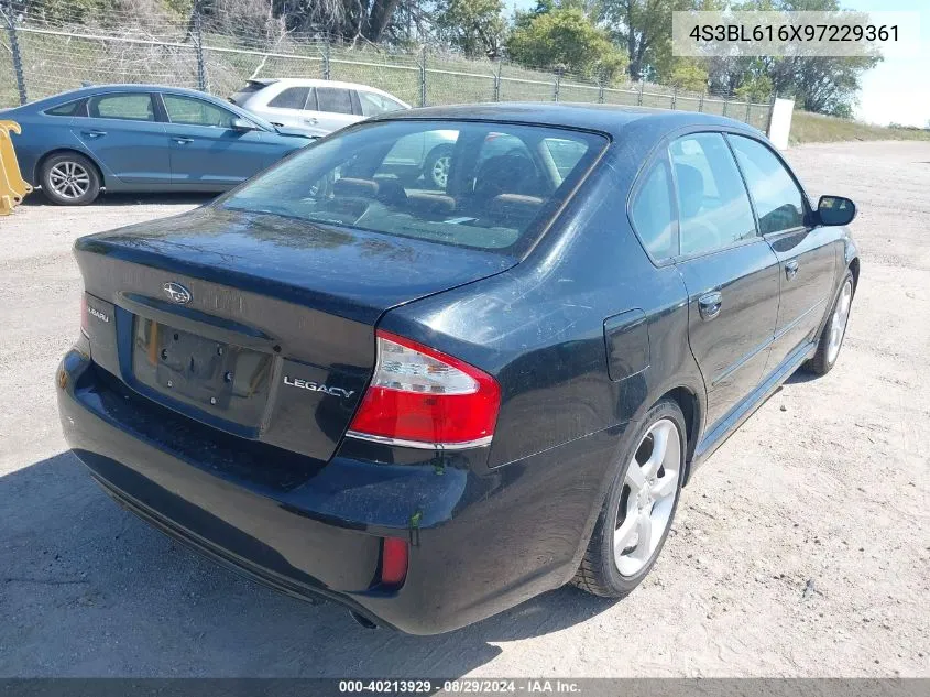 2009 Subaru Legacy 2.5I VIN: 4S3BL616X97229361 Lot: 40213929