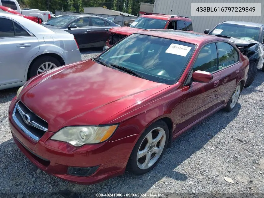 4S3BL616797229849 2009 Subaru Legacy 2.5I