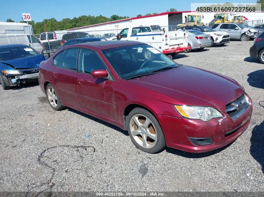 2009 Subaru Legacy 2.5I VIN: 4S3BL616097227568 Lot: 40252155